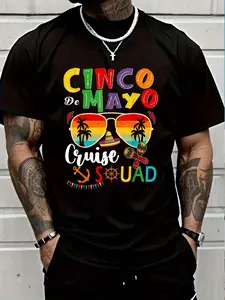 100% Cotton Cinco De Mayo Cruise Summer Vacation T-Shirt Women's Men's Graphic Tee Crew Neck summer vacation Tops
