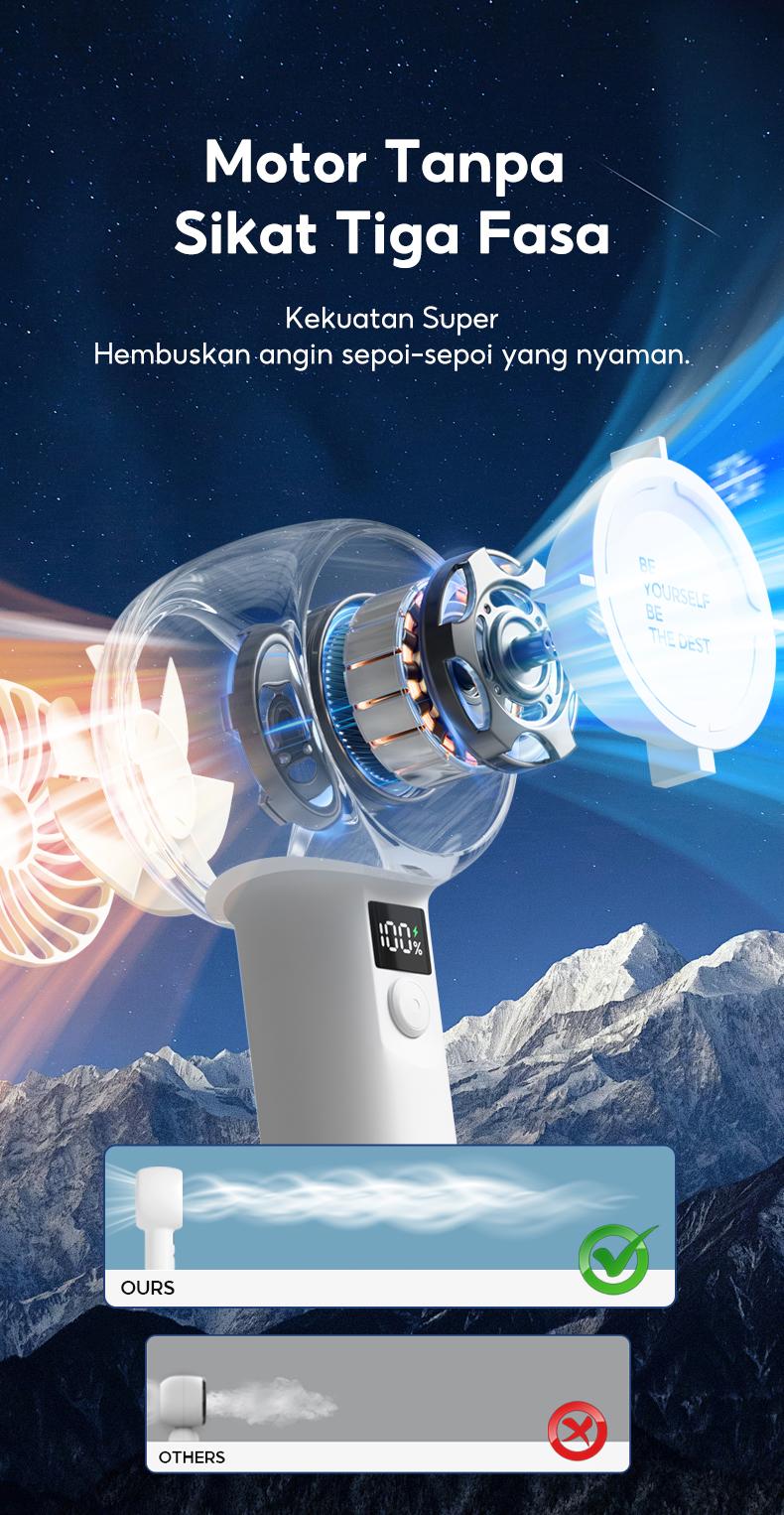 Yodevoe USB rechargeable handheld fan, portable digital display cooling fan, 100 adjustable fan speeds, suitable for outdoor sports and travel #FeaturedRecommendation