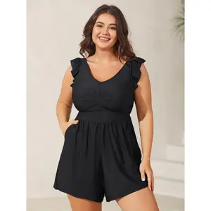 【Summer Turn-Up】【Tummy control】BlOOMCHIC Plus Size Twist Front Ruffled One-Piece Swimsuit [1x-6x] 2026 Summer Pick for Mother's Day