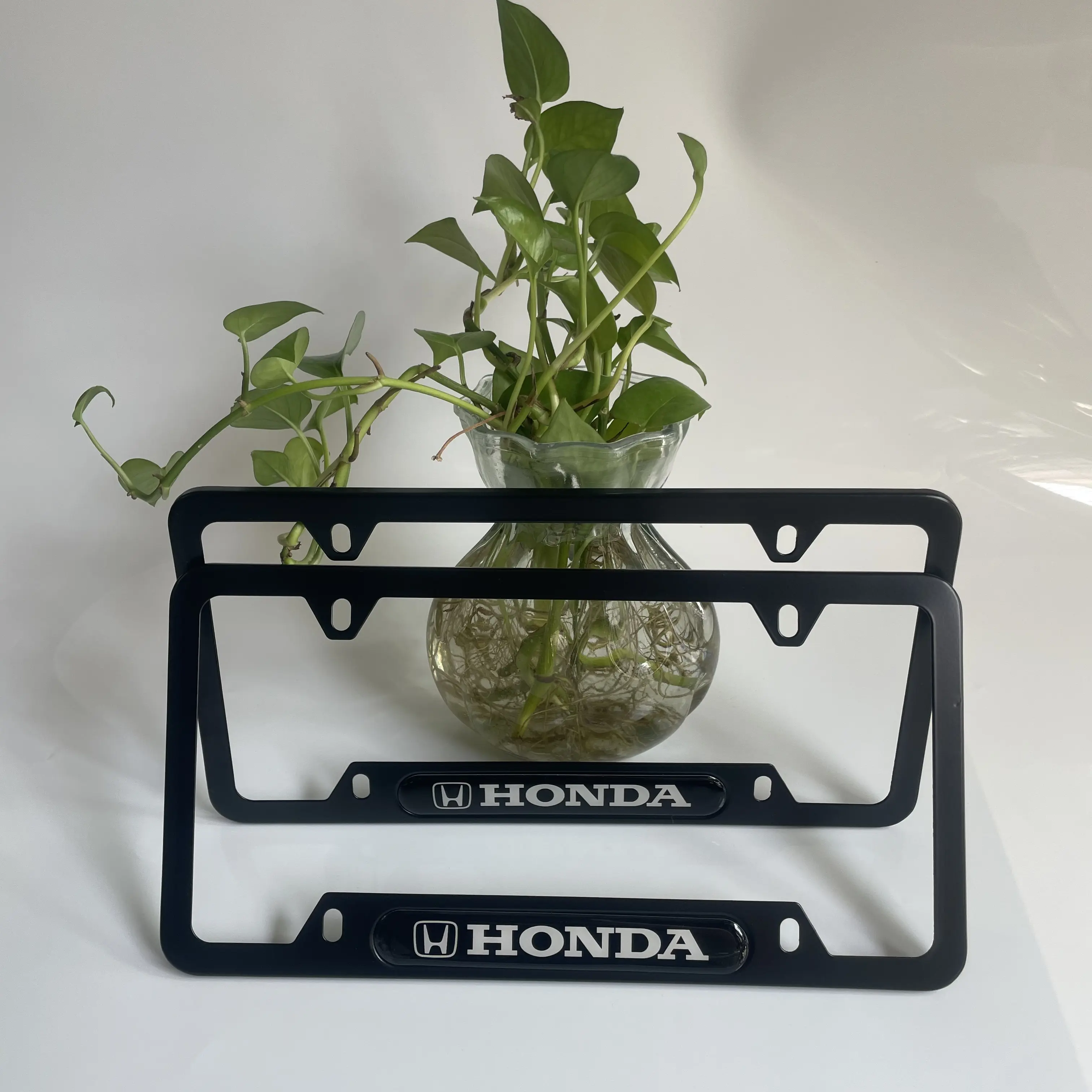 License Plate Frame for Car Civic, Accord, CR-V, HR-V, Pilot, Odyssey, or Ridgeline.– No State Name Blocking – Includes Screws & Covers – Easy Install