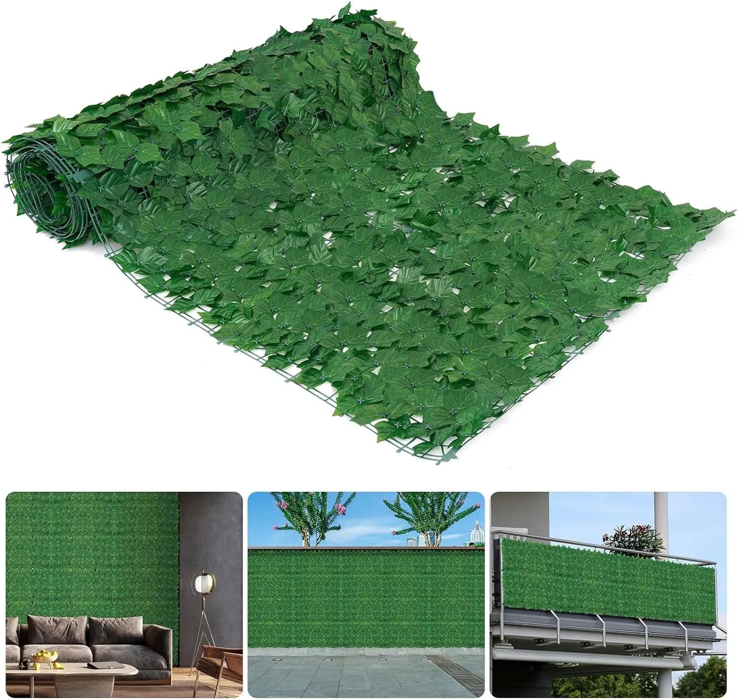 UV-Resistant Artificial Ivy Privacy Fence Wall Screen - 39x158in Elegant Design Faux Greenery Plant Hedges Panels, Outdoor Backdrop for Patio, Garden Home Improvement & Indoor Green Wall Decor