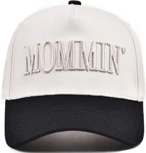 Mommin Trucker Hat for Women – Vintage Two-Tone Ponytail Baseball Cap, Embroidered Adjustable Snapback Hat, Cute Gift for Moms, Mother’s Day, Mom Life Hat