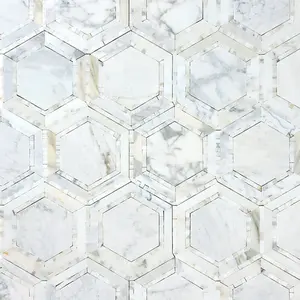 Calacatta Gold Milano Hex 7 3/4x8 3/4 Polished/Honed Marble Mosaic Tile