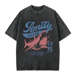 Jaws Amity Island 1975 Unisex Tee, Movie Inspired Gift, Cotton T-Shirt for Film Buffs, Retro Summer Shirt, Vintage Beach Tee