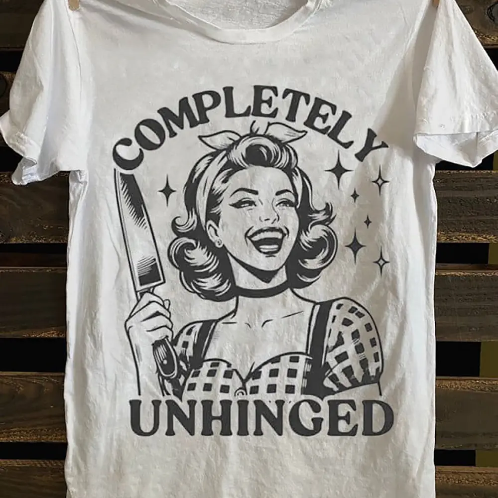 Men'S Retro Rock Band Graphic T-Shirt | Vintage "Completely Unhinged" Print, Breathable Streetwear Tee, Regular Fit Casual Short Sleeve Top For Concerts And Gifts, Music Fan Apparel, Comfortable Wear