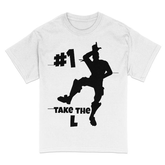 Fortnite Take The L Player Battle Novelty Printed T-Shirt Fun Game Silhouette Slogan