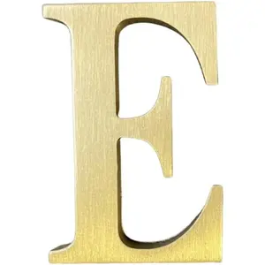 1.77 Inch Height 4.5CM Self Adhesive Solid Brass Gold English Letters Wall Sticker, DIY Combination for Mail Box House Address Shop Studio Name, Home Wall Decor Hardware (Letter E)
