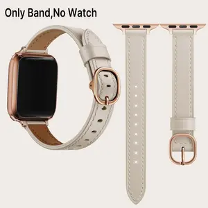 Faux Leather Watch Band for Apple Watch (Band Only), 1 Count Adjustable Replacement Watch Band for Women, Ultra-thin Soft Watchband For Smart Watch iWatch, Smartwatch Strap, Smart Watch Straps
