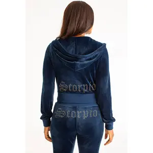 Juicy Couture Scorpio Customizable Big Bling Velour Hoodie