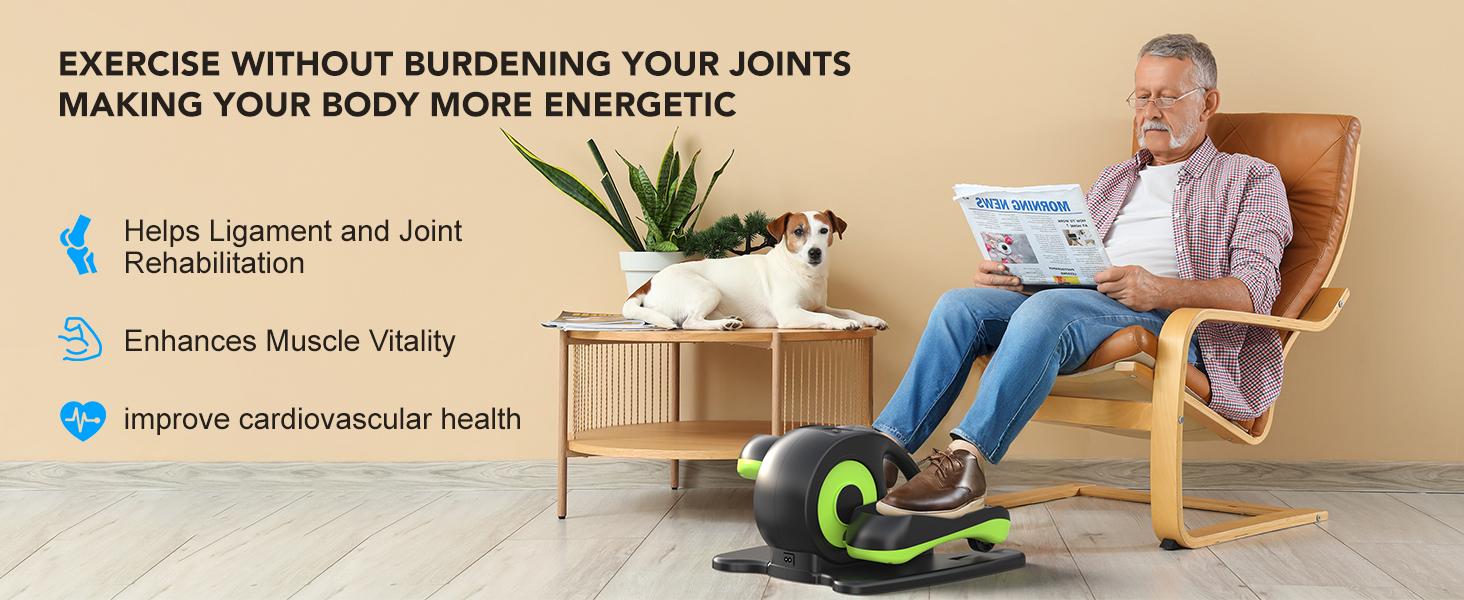 ANCHEER Under Desk Elliptical Machine with Remote & Display | Ultra-Quiet Seated Pedal Exerciser | Compact & Heavy-Duty Leg Trainer for Seniors, Adults & Home Office