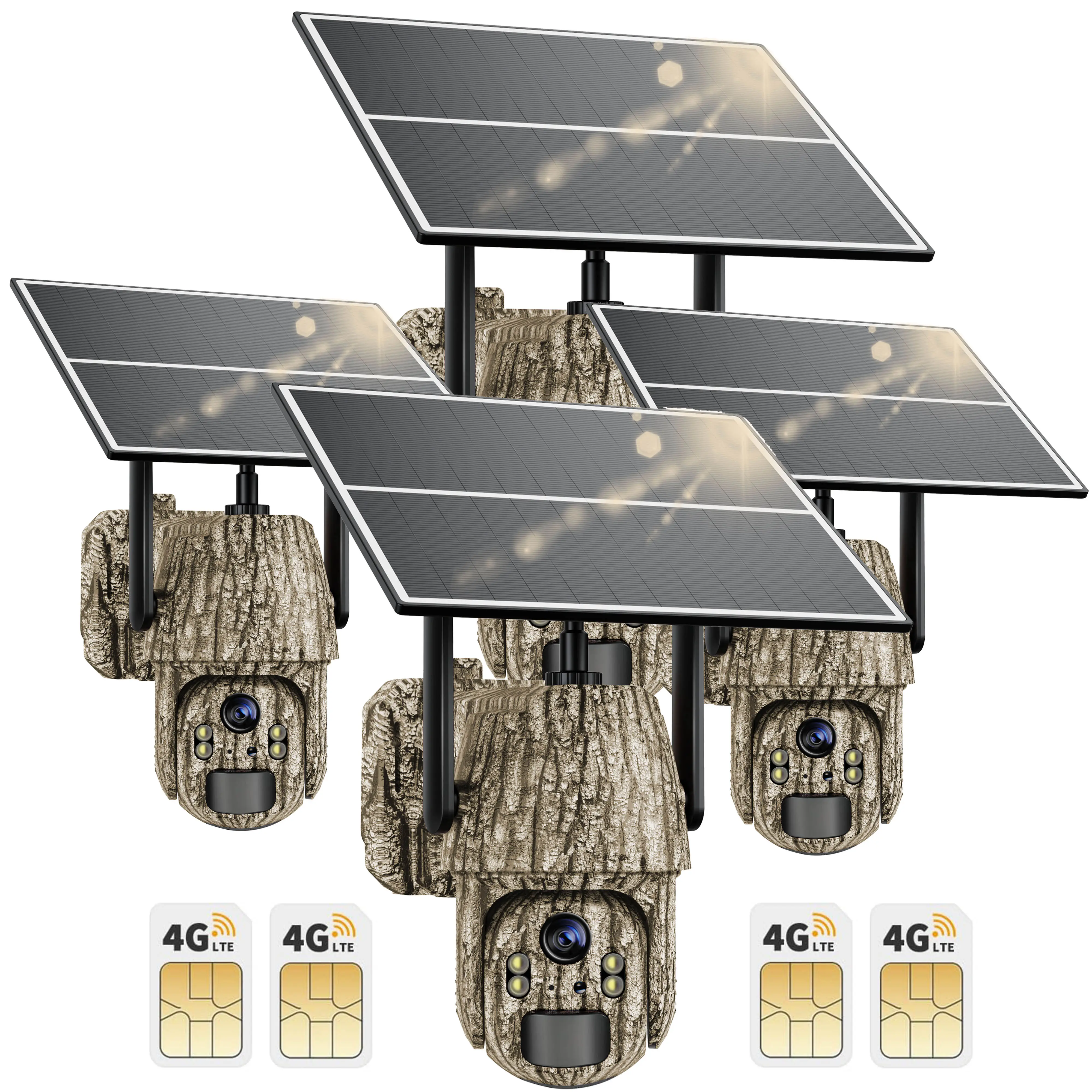 Solar Powered 4G Security Camera No WiFi 2K 360°View Battery Night Vision Motion Alert Remote APP Control Works with AT&T/T-Mobile/Verizon Data Refill Required $19.9/Mo