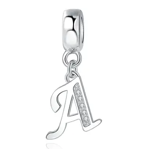 OIDEA Copper Initial Letter Charm Bead, Polished Alphabet A-Z for DIY Personalized Bracelets & Necklaces, S