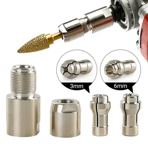 LOZLIN 3MM/6MM (1/8"/1/4") Angle Grinder to Straight Grinder Conversion Kit - Dual Collet Grinding Head for Carving/Polishing/Cutting, Compatible w/ Standard Angle Grinders Power Tools Hardware Adapter