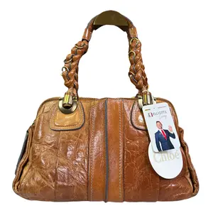 Pre-owned Chloé Leather Shoulder Bags Chloe Heloise Aged Pretzel Handle Distressed Shoulder Purse