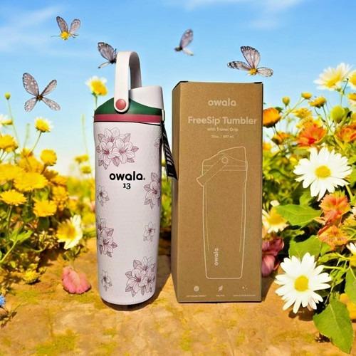 Owala Azalea 13 FreeSip 30oz Water Bottle | Floral Print Leakproof Insulated Stainless Steel Tumbler Cute Aesthetic Travel Cup for Daily Use