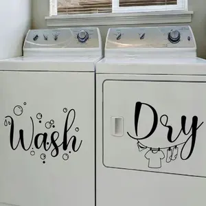 Wash/dry vinyl decal for washer and dryers.