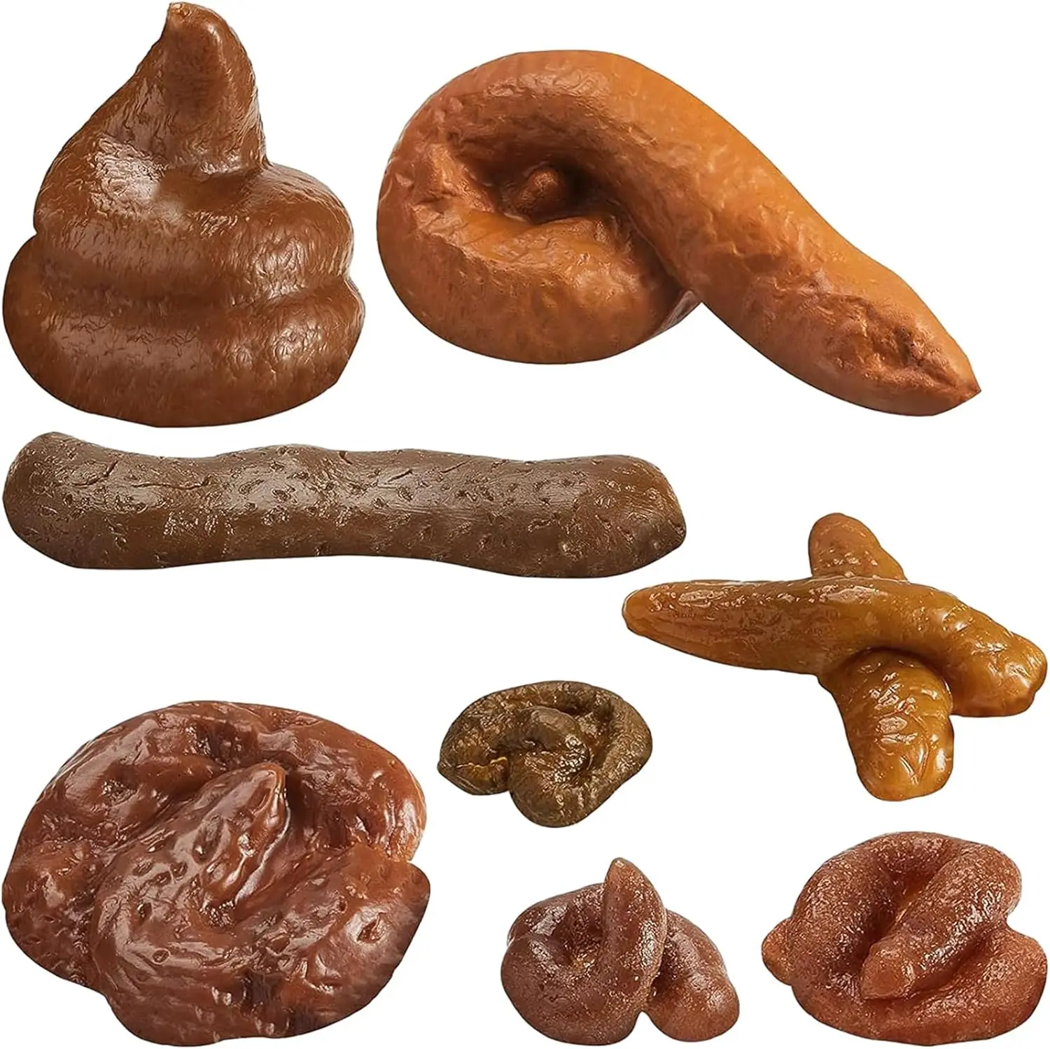 Boao 8 Pcs Fake Poop Realistic Dog Poop Toy Fake Turd Adult Gags and Practical Joke Poo Shit for Halloween April Fools' Day Prank Party SuppliesMini Poop Toys Small Poop Figurines Fake Poop Classic Brown Poop Rubber Poop Fun Party Sypplies