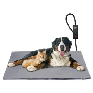 Toozey Pet Heating Pad, 6 Adjustable Temperature Dog Cat Heating Pad with Timer, Indoor Pet Heating Pads for Cats Dogs with Chew Resistant Cord, Electric Pads for Dogs Cats, Pet Heated Mat