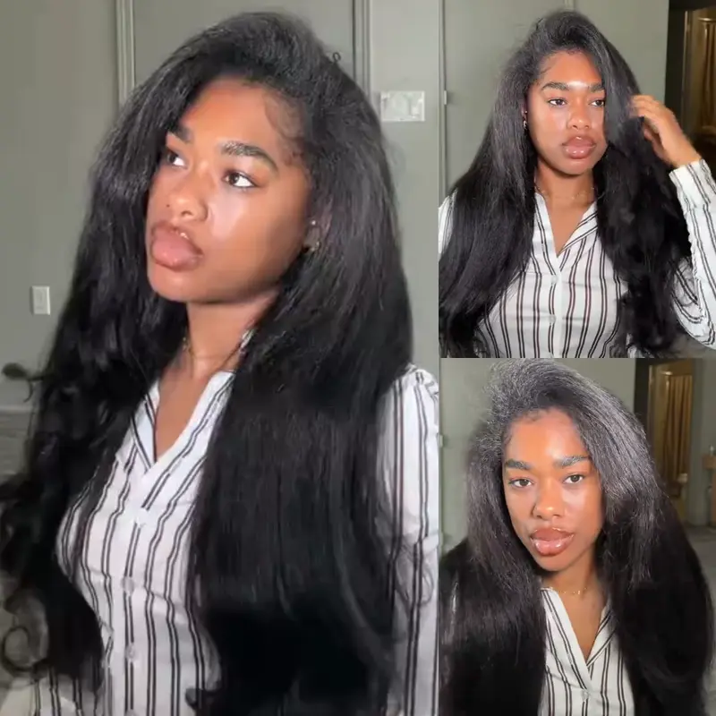 33 Inch Long Straight Center Part Wig - Turquoise - TikTok Shop display picture 1