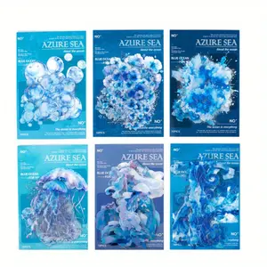60 sheets hot stamping sticker pack Blue Sea theme PET waterproof material retro style DIY notebook decoration base material stickers