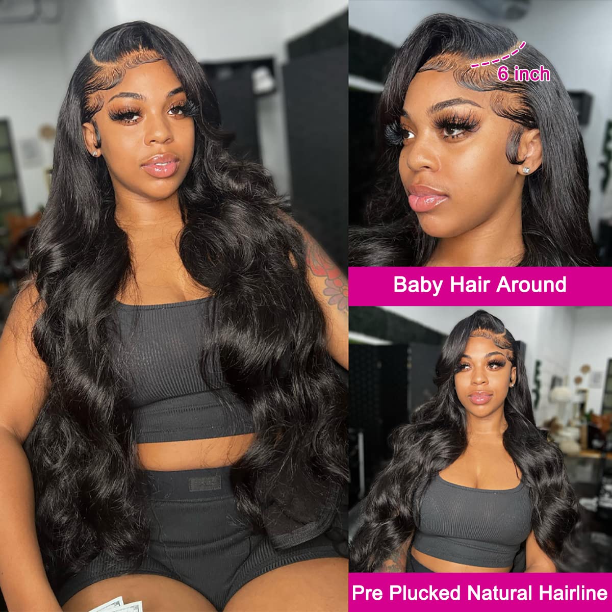 MYLOCKME Body Wave Lace Front Wig 13x6 13x4 HD Transaprent Lace Frontal Wig 9x6 7x5 6x4 5x5 Glueless Wig 30 32 34 Inch 180 Density