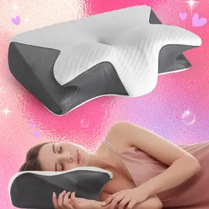 Ergonomic Neck Pillow, 1 Count Adjustable Memory Foam Pillow, Soft Comfortable Neck Support Pillow for Side & Back Sleeping, Bedding Supplies