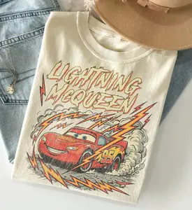 Comfort Colors WDW Mc Lightning Vintage Shirt, Retro Cars Tee, WDW Cars Family Vacation 2026 Tee