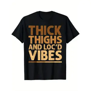 Summer Thick Thighs and Loc'd Vibes Graphic Tee |   Women Oversized Casual Golf Gift T-Shirt For Men Women