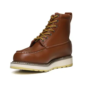 HANDPOINT Men's Stylish Classic 6"SureTrack Soft Toe Leather Slip Resistant Durable Breathable Work Boot 84994 Rubber Footwear Walking Shoes boots for men work boots men