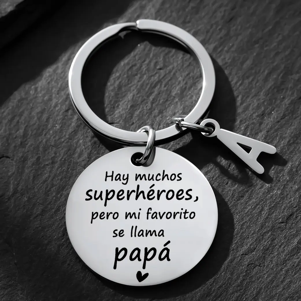 Stainless Steel Superhero Papa Keychain, Heavy-Duty Metal Luxury Inspired Keychain Shaped Accessory, Father's Day Gifts for Men, First Father's Day Gift Option, First Father's Day Gifts