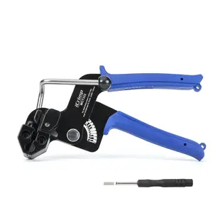 iCrimp Stainless Steel Cable Tie Gun for Fastening and Cutting up to 12mm Zip Ties with 100PCS Stainless Steel Cable Zip Ties, WCT-322