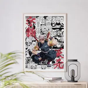 [SALE UP TO 50% - UNFRAMED] Anime Manga Poster - Demon Uzui Tengen - Curated Manga Panels - Wall Art - Hashira - Anime Gift