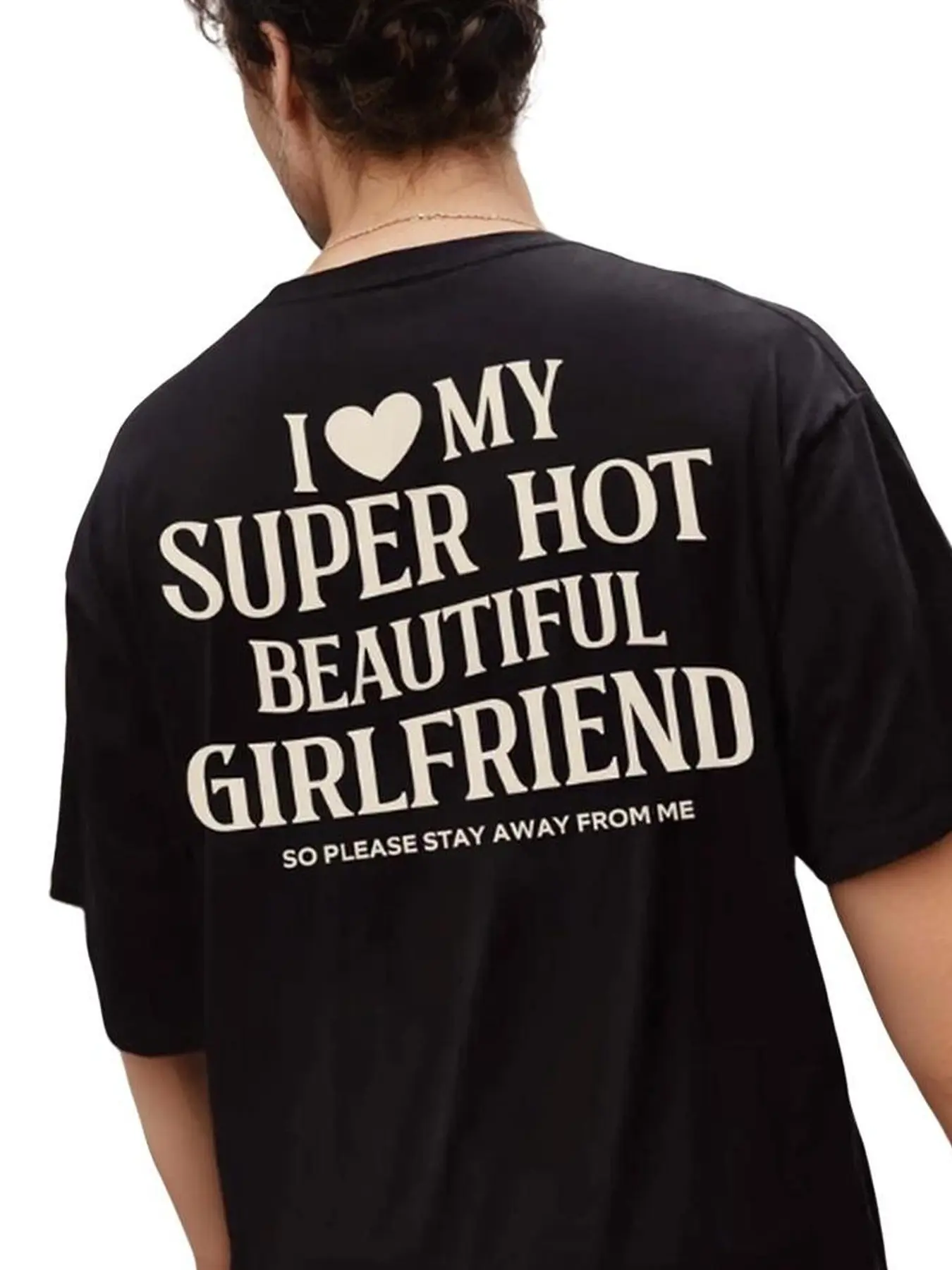 Super Sweet Girlfriend T-Shirt, I Love My Super Beautiful Friend, Humorous Funny, Couple Must-Have, Casual Fitted Long Sleeve Print Tee, Top, Matching, Streetwear, Vibe
