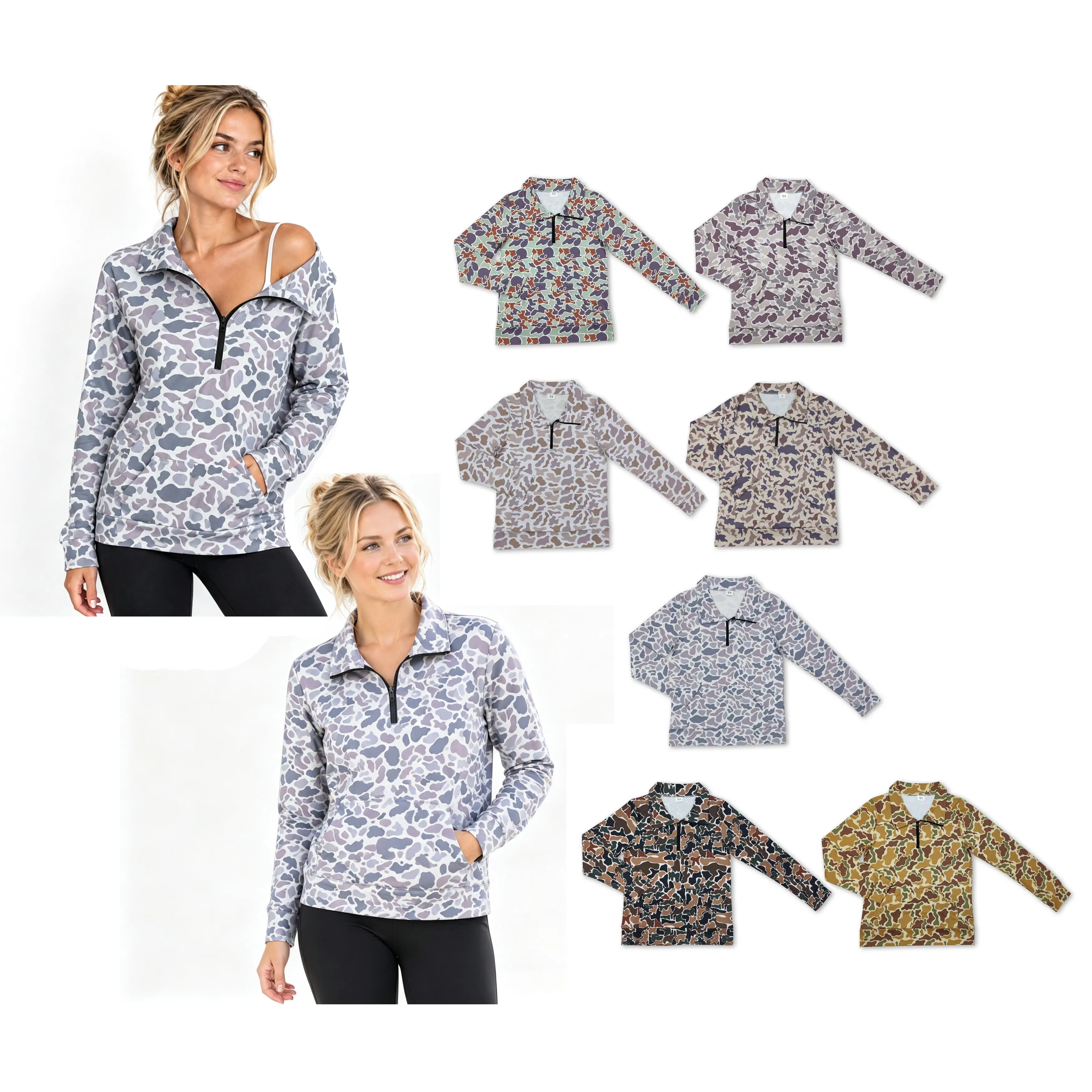 Adult Clothes Women Camo Pullover Hunting Women Winter Top