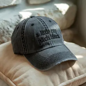 Embroidered a small bundle of deep black washed hats, satirical hats, fun gifts for friends, birthday Halloween hats, black humor