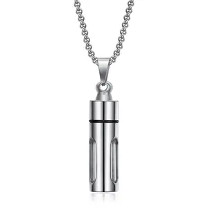 Clear Tube Vial Pendant Perfume Bottle Necklace Keepsake Memorial Jewelry