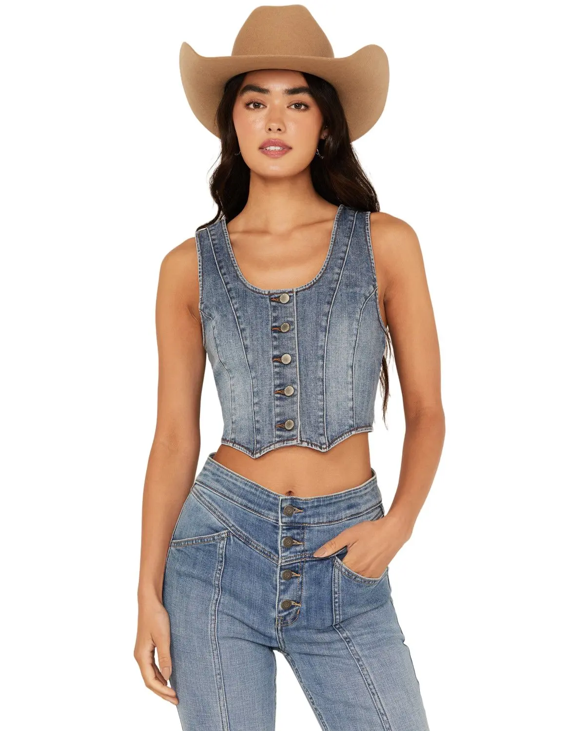 Idyllwind Women's Women'S Ivywood Medium Wash Stretch Denim Vest - Iwsp25v70-Mdw