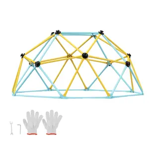 【Father's Day gift】VEVOR Climbing Dome, Jungle Gym Supports 600LBS and Easy Assembly, 6FT Geometric Dome Climber Play Center for Kids 3 to 9 Years Old, with Climbing Grip, Outdoor and Indoor Play Equipment for Kids