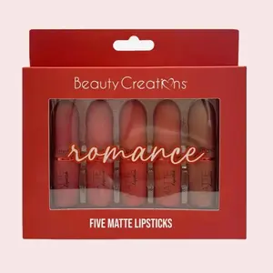 Five Matte Lipstick Beauty Creations very Pigmented Makeup Cosmetic lipsticks lip mud Gloss Lipgloss Sugar Sensitive Cherry Smooth red Hydrating Long Lasting Long Lasting Glossy