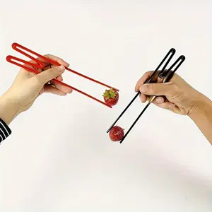 1PC Easy-Grip Reusable Training Chopsticks - Durable Plastic, Perfect for Beginners & Enthusiasts, Cutlery, Tableware