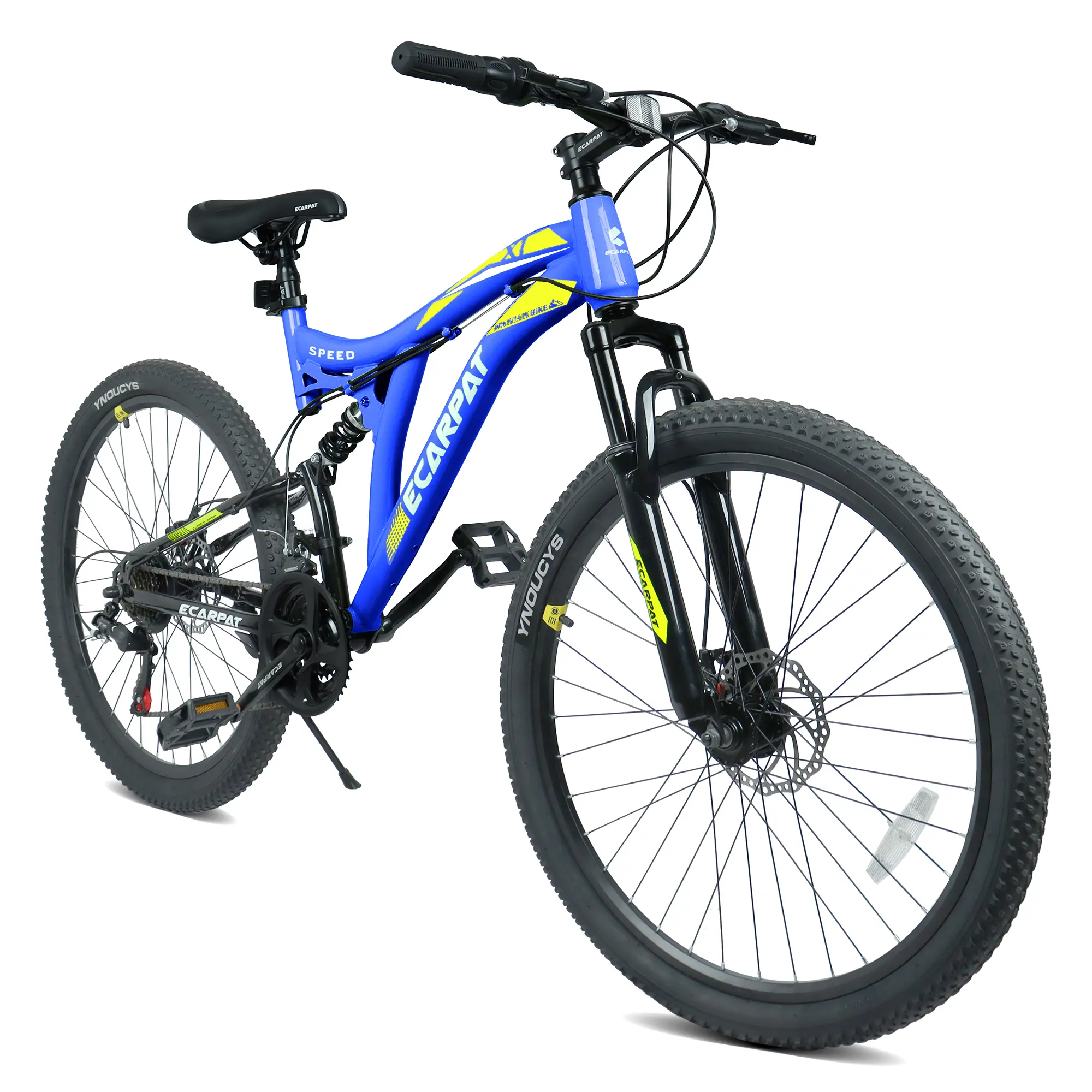 All-Terrain Mountain Bike for Adults, 26-Inch 21-Speed Gear, Full Suspension Steel Frame, Disc Brakes, Alloy Bicycle Rim, 35 lb Off-Road Cycling Leisure Sports Equipment, All-Terrain Bike, 35 Ib, Bikes