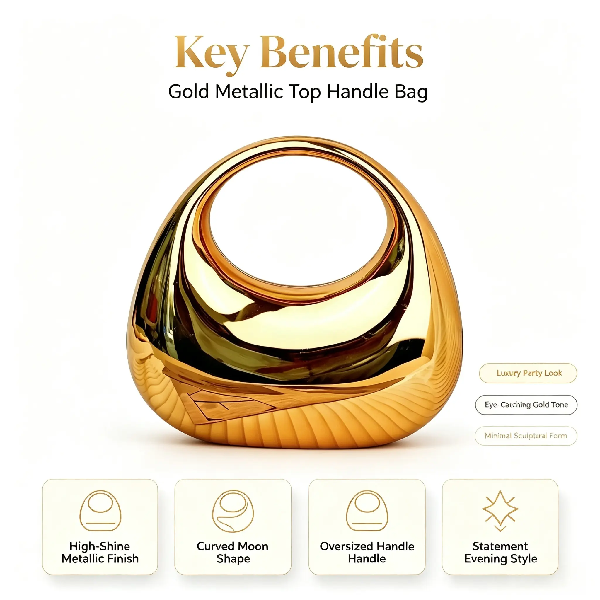 UGALS 2024 Luxury Women's Gold Acrylic Box Clutch - Clip Closure, Wedding Guest Crossbody Clutch Purse, Formal Elegant Stylish Fashionable Versatile Bride Accessory, Wedding Guest Clutch
