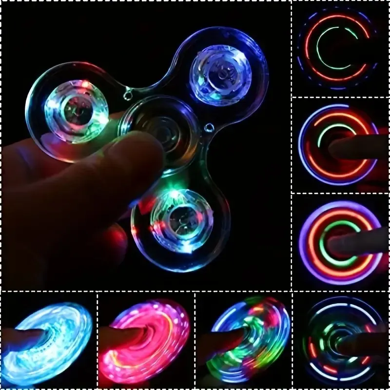 Colorful Finger Spinner, Glowing Rotating Fidget Spinner, Stress Relief Fidgeting, Stress Relief Gadget, Fun Party Favor, Christmas, Halloween, Birthday Gift, Fun Game Time, Safe Material, Durable Design, Cool Toy