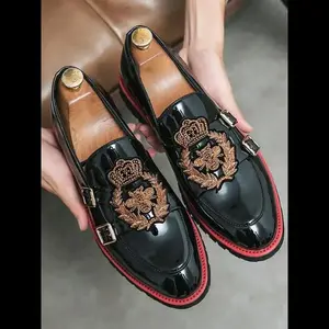 Men's Fashionable Crown Decorated PU Leather Loafers, Casual Comfortable Slip-on Shoes for Daily Wear, Fashion Shoes for Party, Daily Clothing Decor