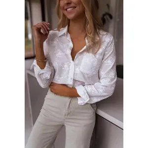 Embroidered Ecru Mellie Shirt