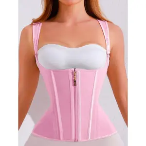 Women'sSolidColorAdjustableHook&EyeClosureZipperShapewearTopTummyControlHighwaistCorsetforAllSeasonsValentine'sDayGiftforHerBellyBinderAbdominalBinder
