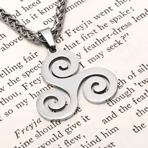 Viking Triskele Stainless Steel Pendant Necklace