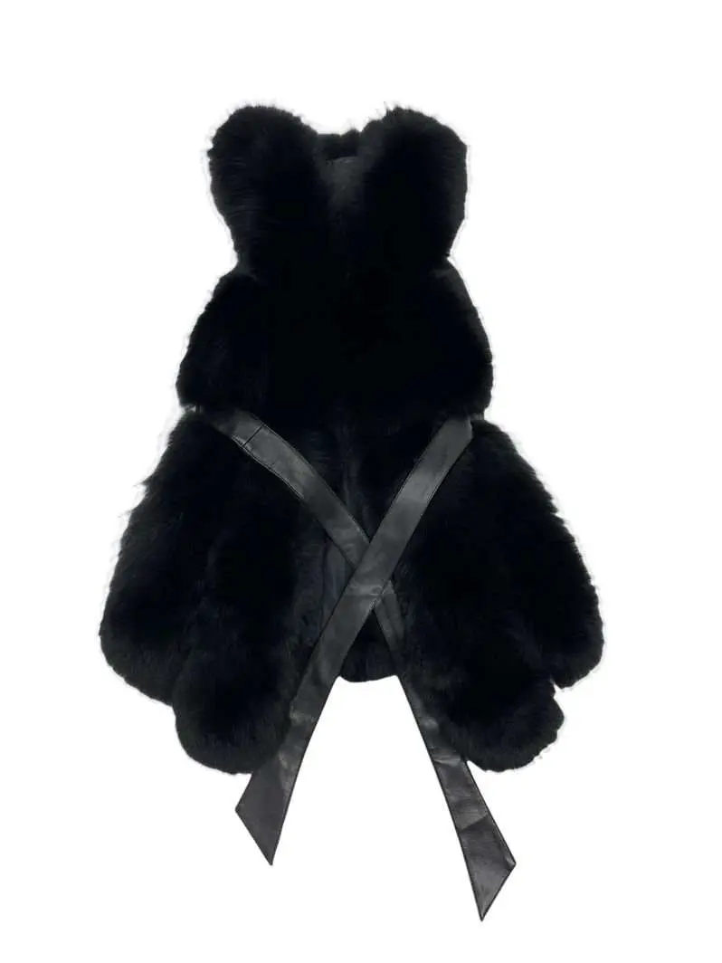 ASFERI'S Black Fox Fur Vest