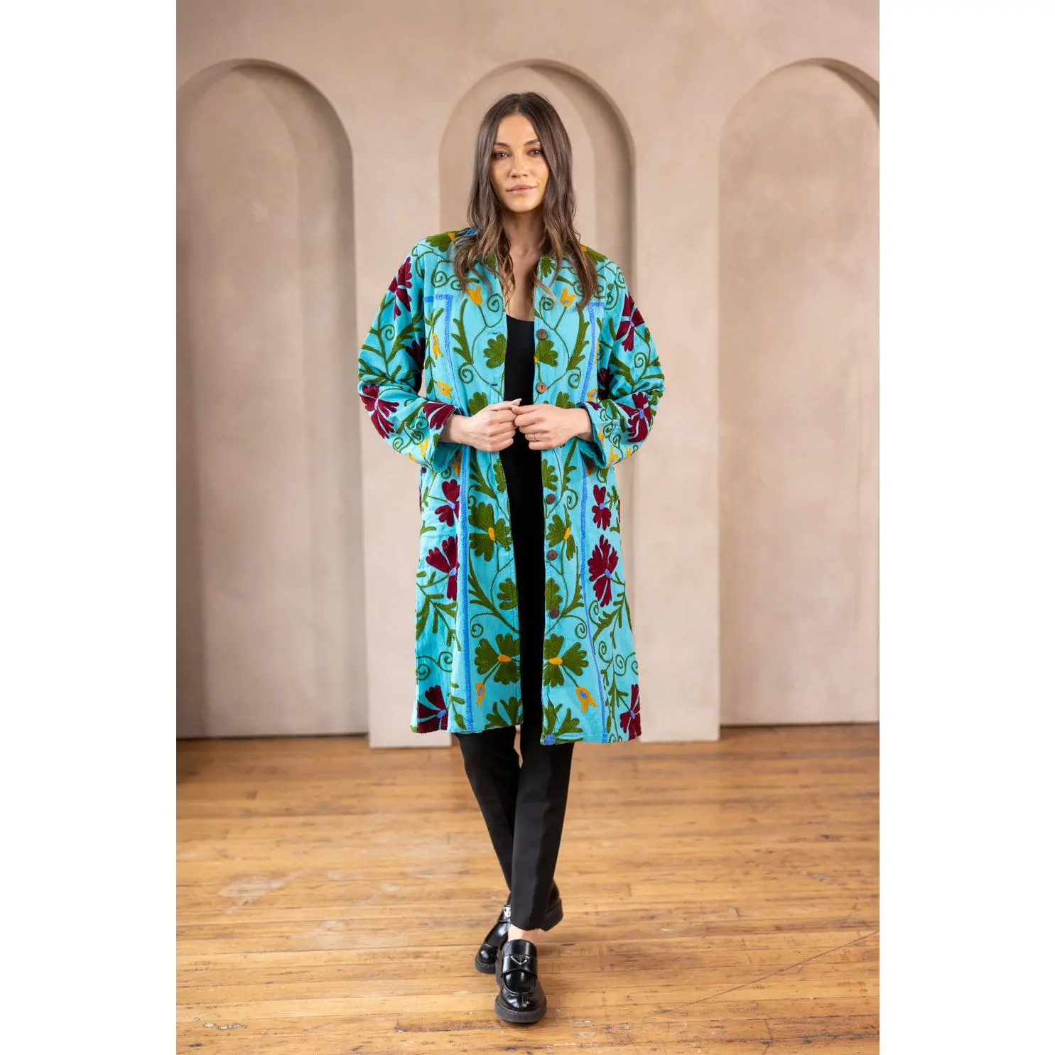 Malika Coats - Turquoise Blue
