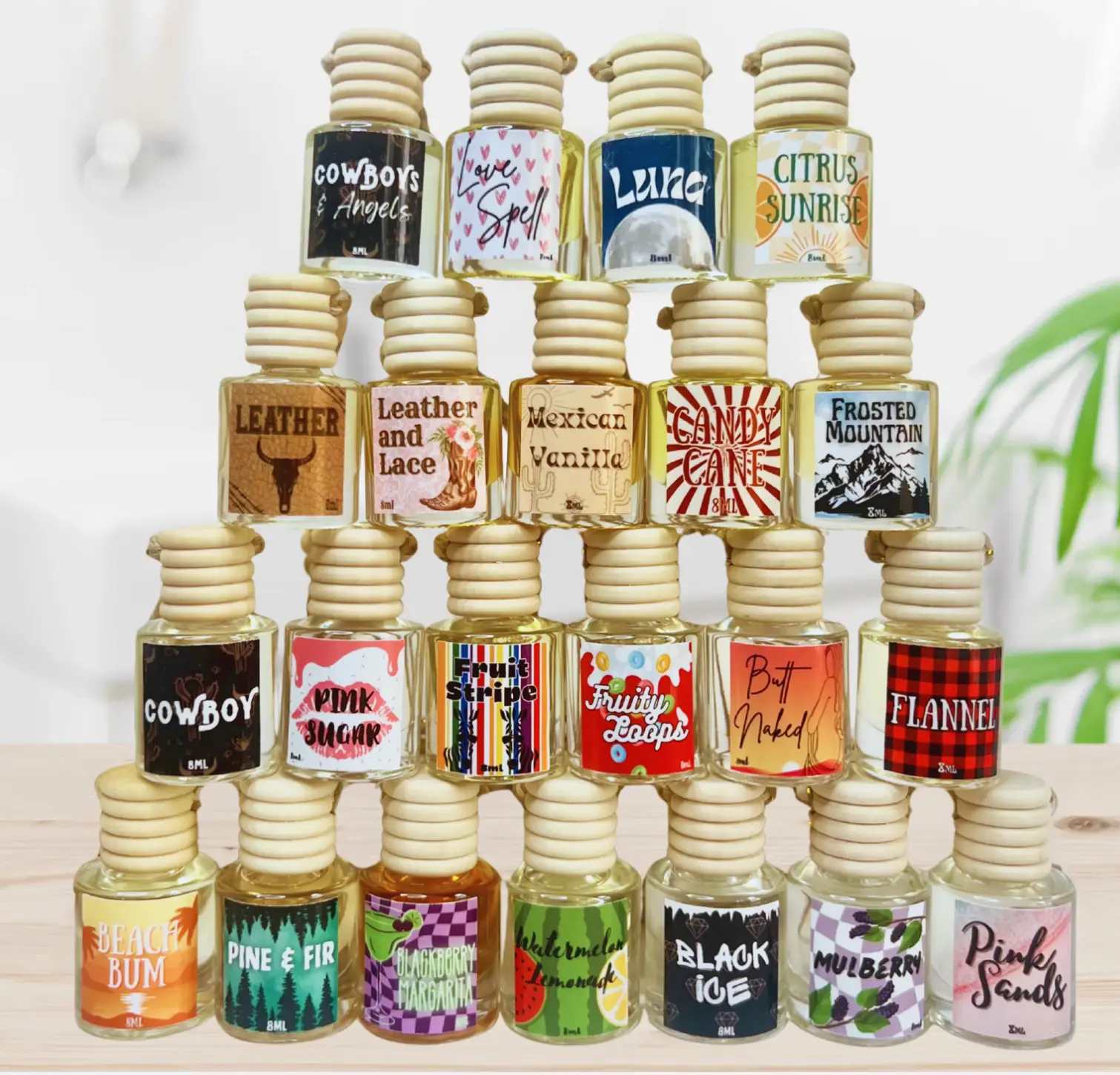 Hanging Scented Air Freshener Diffuser for Home or Small Spaces - 34 Scents Available - Car Fragrance & Aromatherapy - Reeds Absorb Oil for Long Lasti